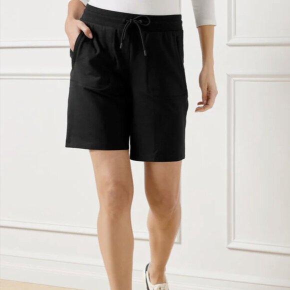 NEW Talbots Modal French Terry Shorts - 7" black PXL - Picture 1 of 11